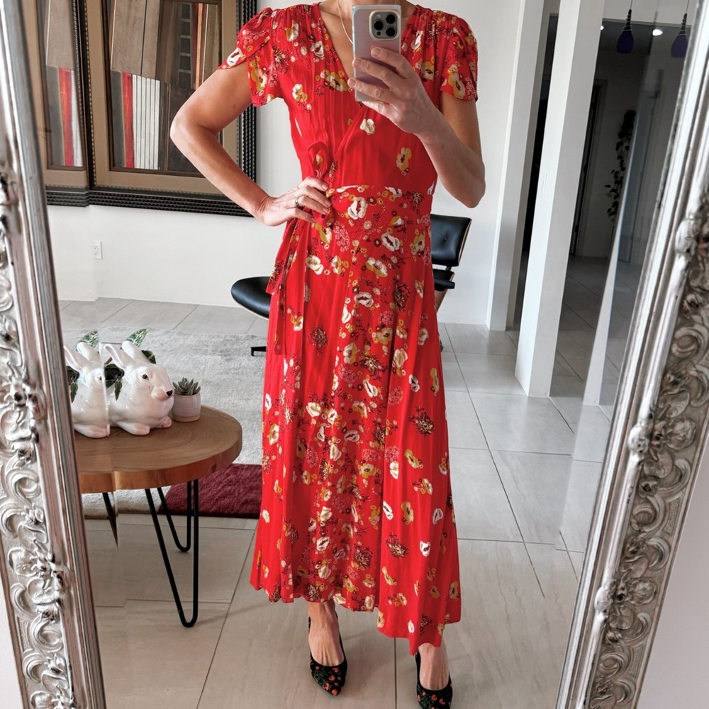 Free People Maxi Wrap Dress Floral Print Size Small
